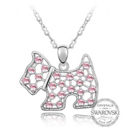 Monemel Pink Swarovski Dog Necklace